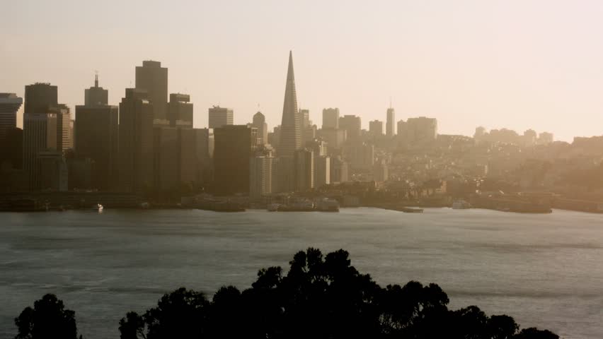  Timelapse day to night of skyline, San Francisco, California.