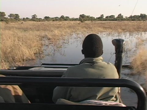 Bumpy Ride after spring floods in Land Rover in Botswana,Africa