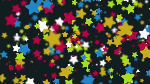 Seamless loop abstract geometric background with motion colorful stars.