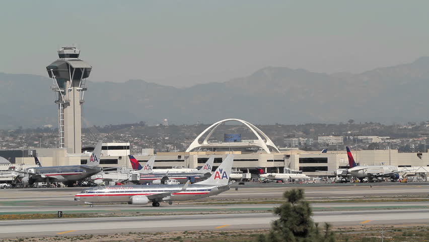 Lax & Los Angeles International Airport; Los Angeles Califorina Usa Royalty-Free Stock Footage #22406983