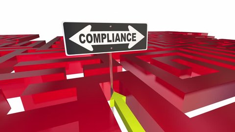 Compliance Sign Maze Follow Rules Regulations 3d Animation
