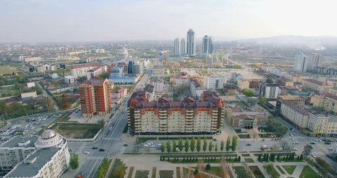 Aerial View Of Chechnya Grozny city center