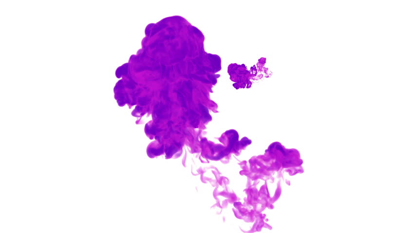 violet ink drop in water on a white background for effects. 3d render. voxel graphics. computer simulation 26