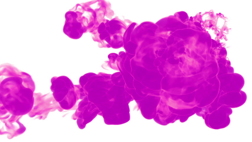 violet ink drop in water on a white background for effects. 3d render. voxel graphics. computer simulation 31