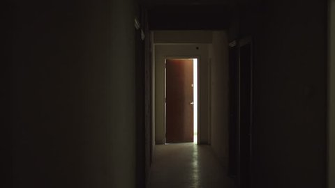 Old Dark Creepy Apartment Buildinglong Hallway Stock Footage Video (100 ...