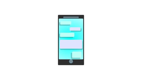  Phone animation with transparency and appearance and disappearance of the conversation boxes