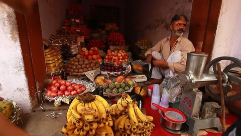 Street vendor fruits .India, Govardhan, November 2016