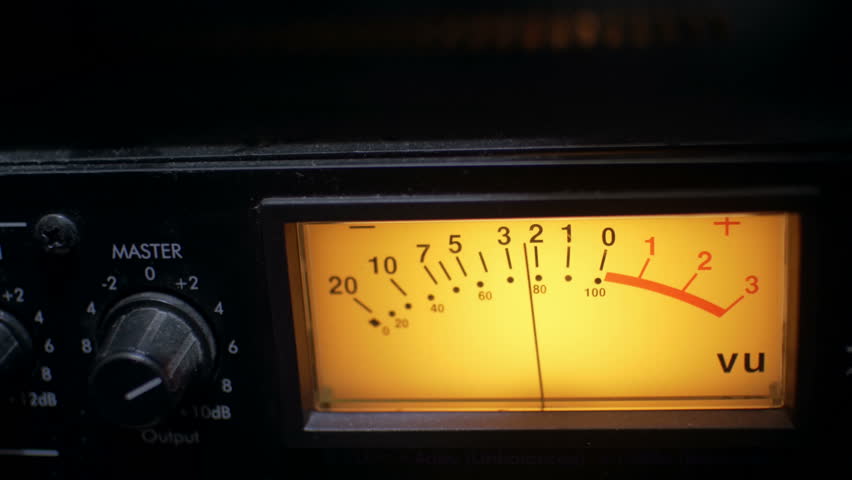 Closeup of a functioning audio compressor in a sound recording studio. | Shutterstock HD Video #22450837