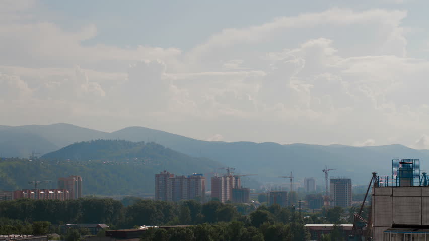 Summer Sun City Sunset Mountain Cityscape