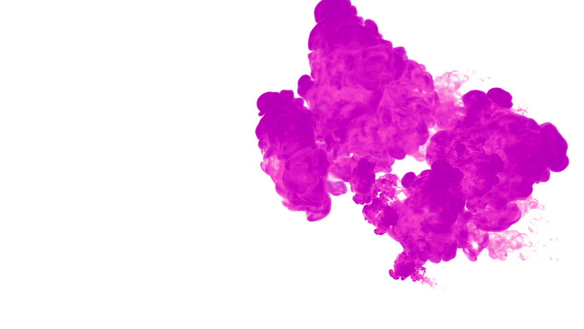 violet paint dissolved in water on a white background. 3d render. voxel graphics. computer simulation 7...