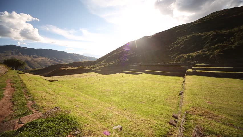 HD video footage the Inca ruins of Tipon. Located near Cusco in the Andes of Peru, South America.