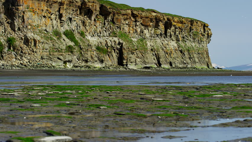 Mt Redoubt coastal volcano across Cook Inlet National Park Reserve Kenai Wilderness Peninsula Alaska America RED DRAGON