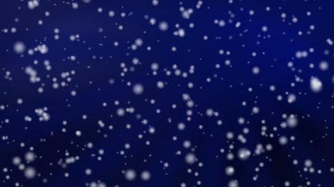 Snow falling from starry sky.