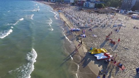 Flying Low over the beaches of sunny beach bulgaria