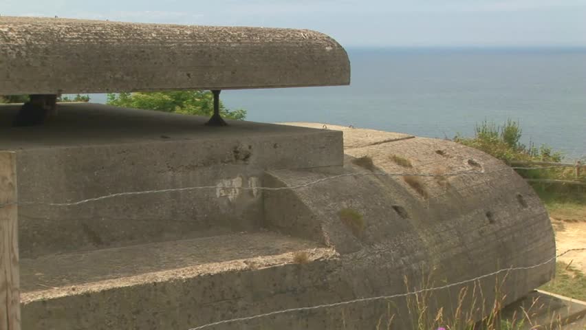 Close up of WWII German bunker on cliff top at Cape Fagnet, Fecamp on the Alabaster Coast in Normandy, France