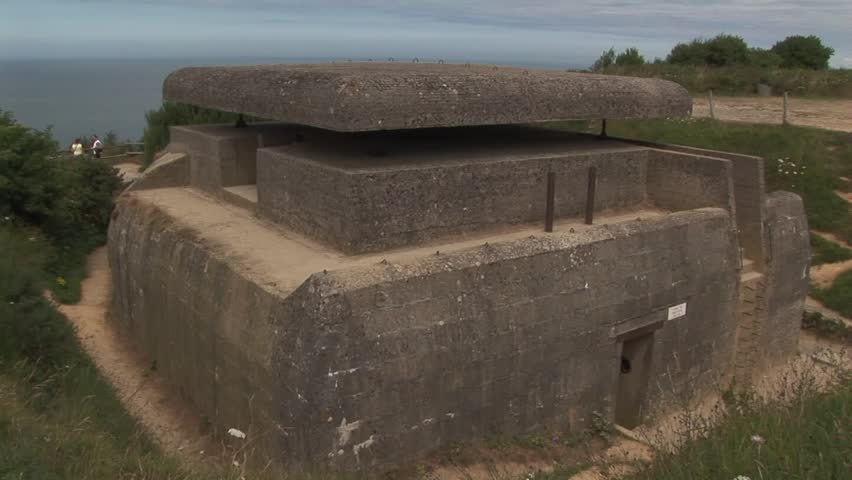 Back view of WW2 German bunker on cliff top at Cape Fagnet, Fecamp on the Alabaster Coast in Normandy, France