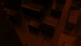 Abstract 3d city rendering with lines and digital elements. Digital skyscrappers. Technology and connection concept. Perspective architecture background random particles shapes and words in the air. - Powered by Shutterstock - Get 15% off with code: PIKWIZARD15