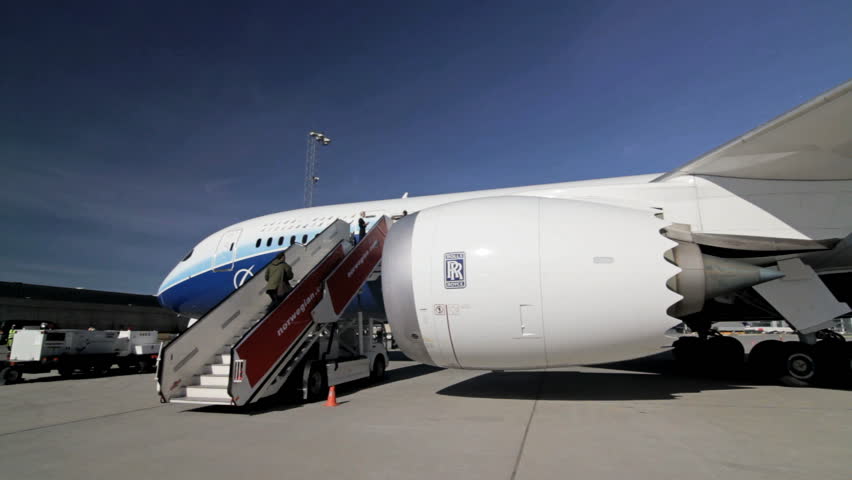 OSLO, NORWAY - MAY 2 2012: Boeing 787 Dreamliner on its Europe Tour visiting OSL