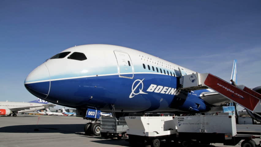 OSLO, NORWAY - MAY 2, 2012: Boeing 787 Dreamliner on its Europe Tour visiting
