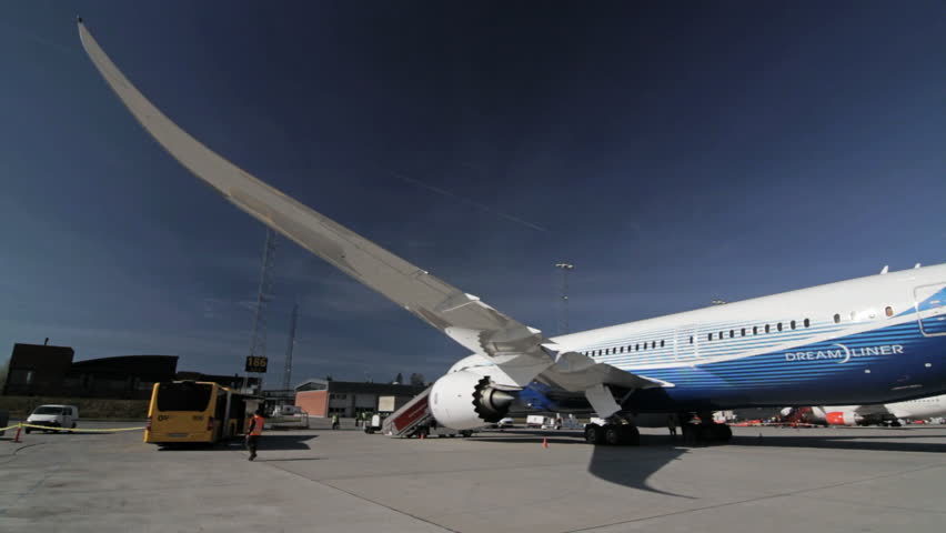 OSLO, NORWAY - MAY 2, 2012: Boeing 787 Dreamliner on its Europe Tour visiting