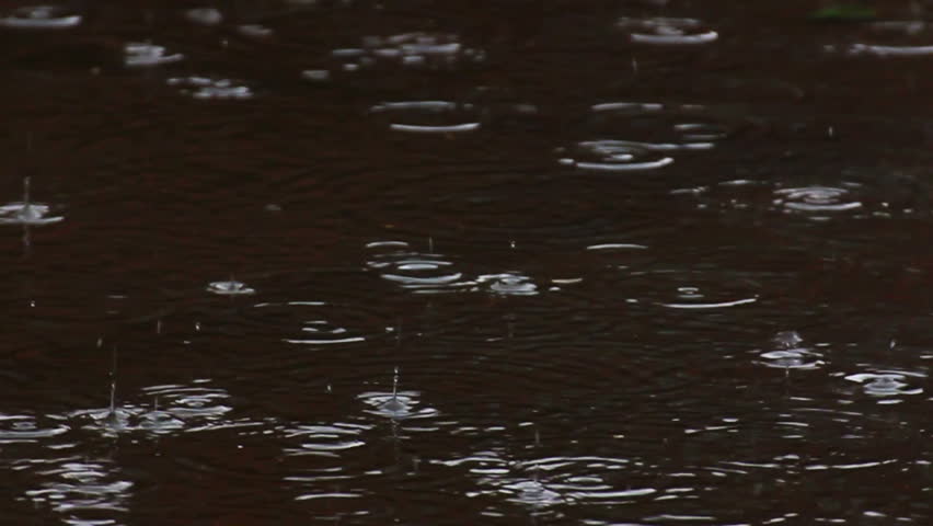 heavy rain drops - slow motion