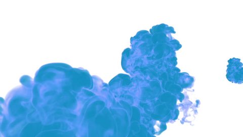 blue ink drop in water on a white background for effects. 3d render. voxel graphics. computer simulation 18