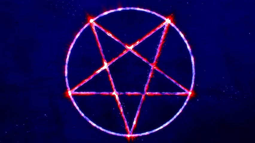 4k Inverted Pentagram Symbol Animation Stock Footage Video