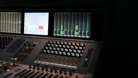Broadcast Tv Studio Production - Music Recording Studio, Audio mixer - Dolly Moving Left 