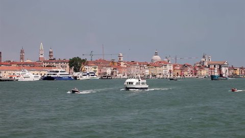 ITALY, VENICE - JULY 2012: Pleasure Boats; Venice Italy