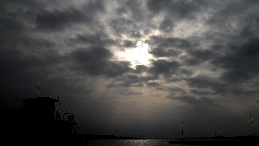 Clouds moving over the lake (speed up) - HD Video
