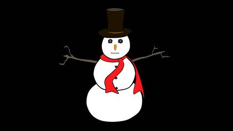 Snowman Melts Transparentalpha Cartoon Animated Snowman Stock Footage Video 100 Royalty Free Shutterstock