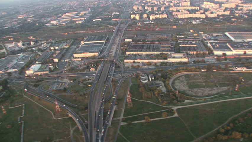 City traffic aerial