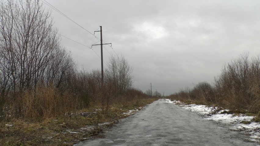 slippery way road, ice way.