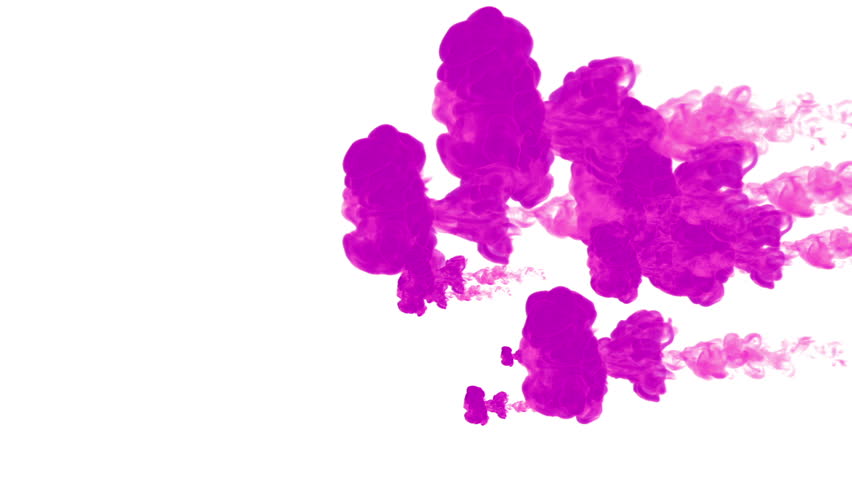 violet paint dissolved in water on a white background. 3d render. voxel graphics. computer simulation 6.Full HD.