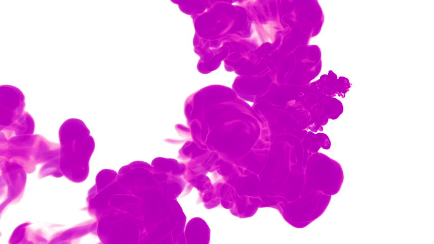 violet ink drop in water on a white background for effects. 3d render. voxel graphics. computer simulation 30