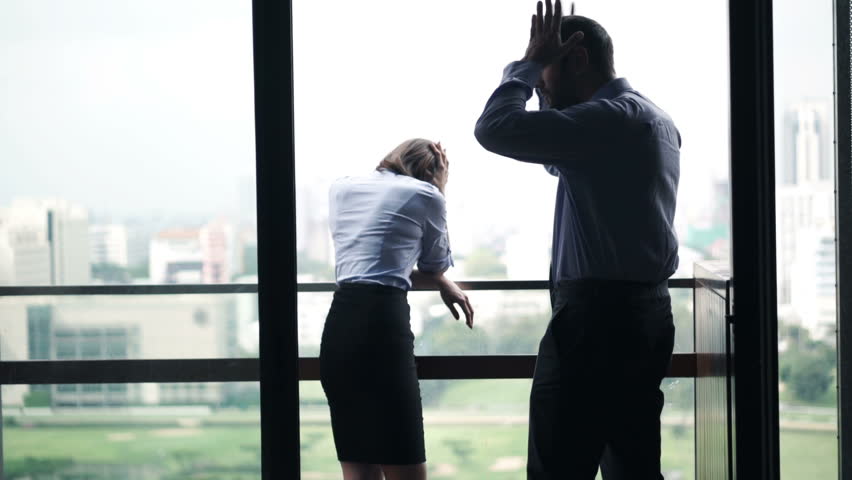 Businesspeople fighting, arguing standing on terrace 
 | Shutterstock HD Video #22559059
