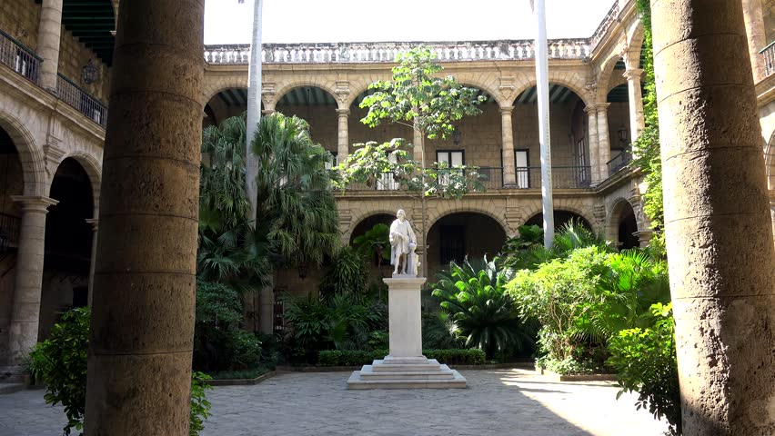Palace of the Captain Generals at the Plaza de Armas. Central patio. Old Havana, Cuba