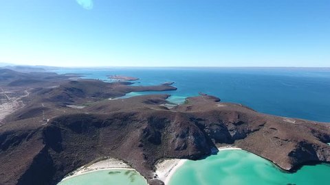 Aerial views from Balandra beach, Baja California Sur, Mexico.