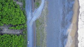 Earthquake Kaikoura - aerial 4k video - Road destroyed - drone