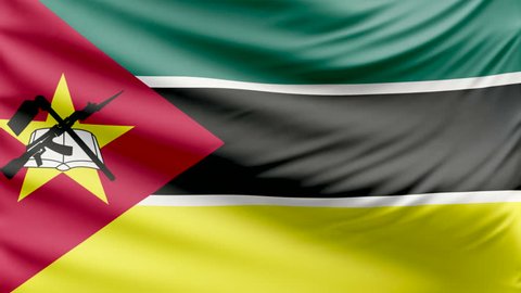 Realistic beautiful Mozambique flag 4k