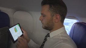 Attractive Businessman Analyzing Pie Chart Using Digital Tablet Aircraft Travel - Powered by Shutterstock - Get 15% off with code: PIKWIZARD15