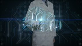 Researcher engineer touched screen, electronics lines, glow electronics circuit and spread lighting. - Powered by Shutterstock - Get 15% off with code: PIKWIZARD15