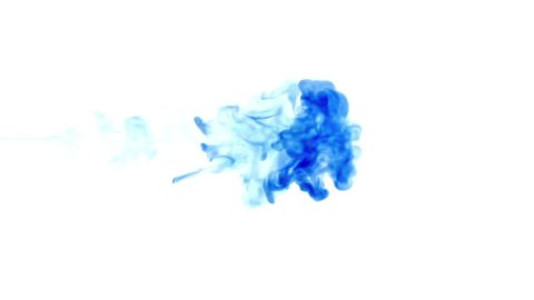 blue paint dissolved in water on a white background. 3d render. voxel graphics. computer simulation 10