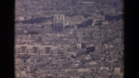 PARIS FRANCE 1939: view of a city from a far distance