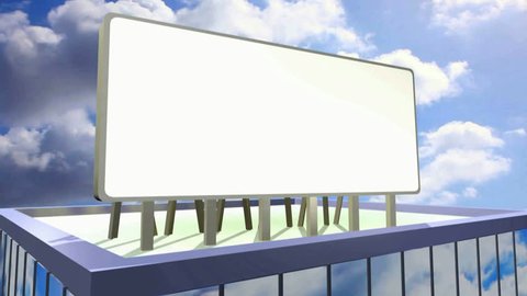 Billboard with blue sky and clouds Full HD Video