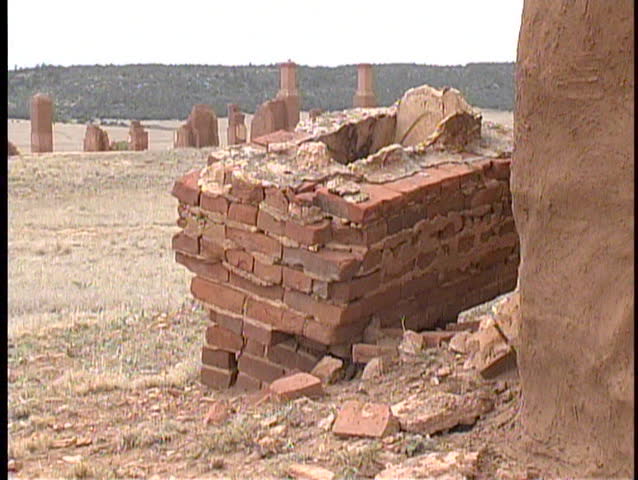 A zoom out from the parade ground on old Fort Union National Monument in New Mexico