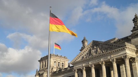 Flag of Germany on Reichstag building
