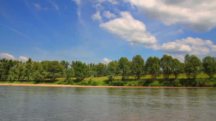summer pan landscape with river