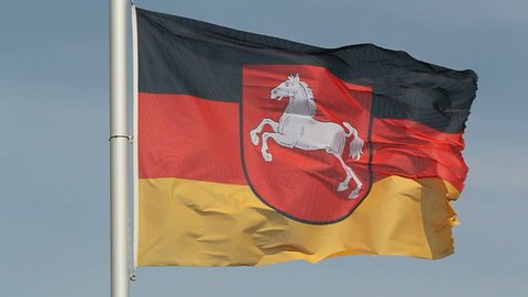 Lower Saxony flag in the wind