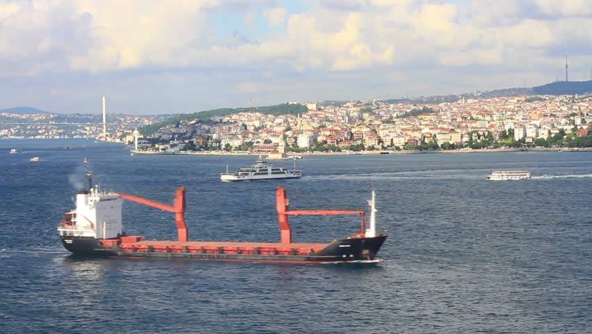 Cargo ship on route to Marmara Sea

